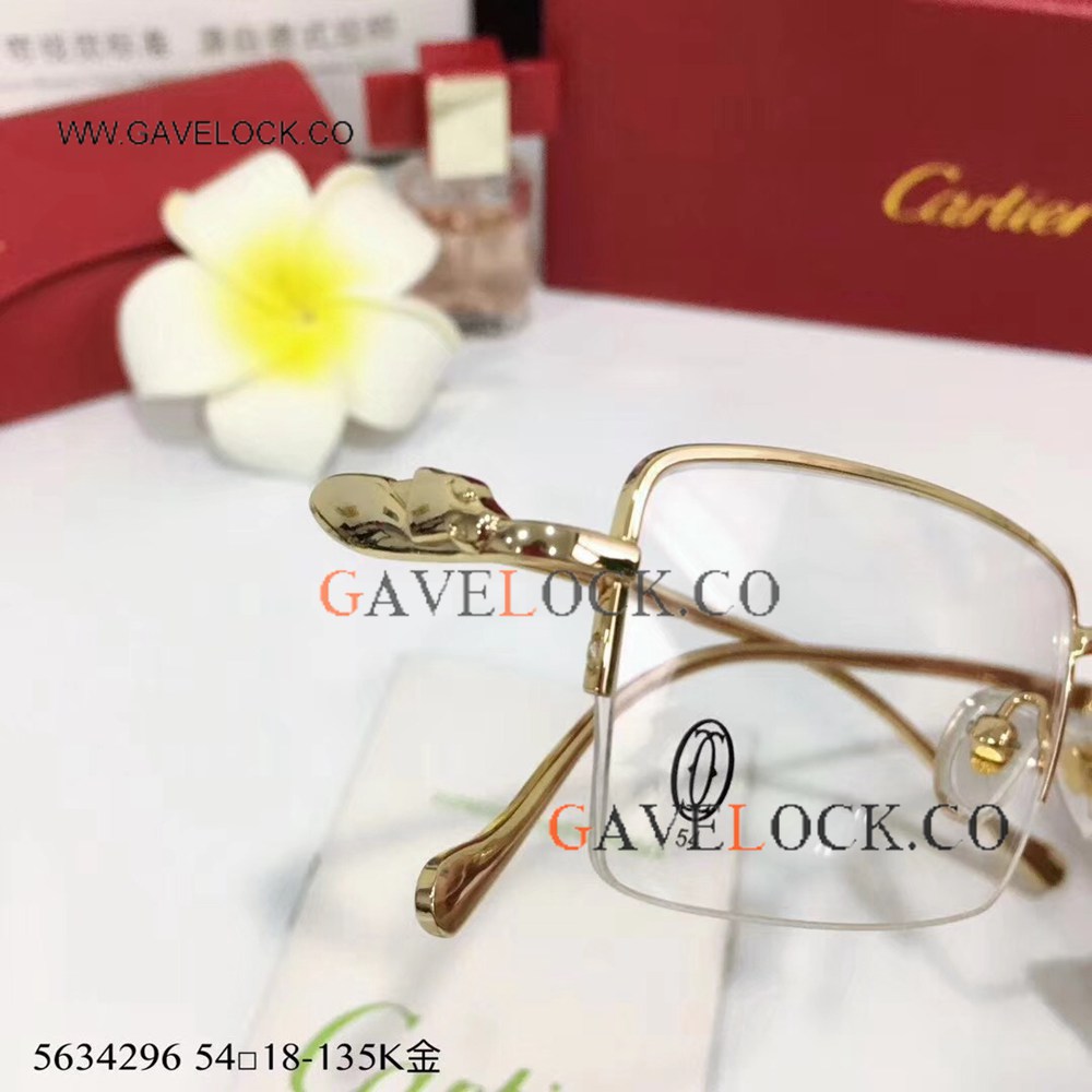 Buy Replica Vintage Cartier Glasses Frosted Gold Frame